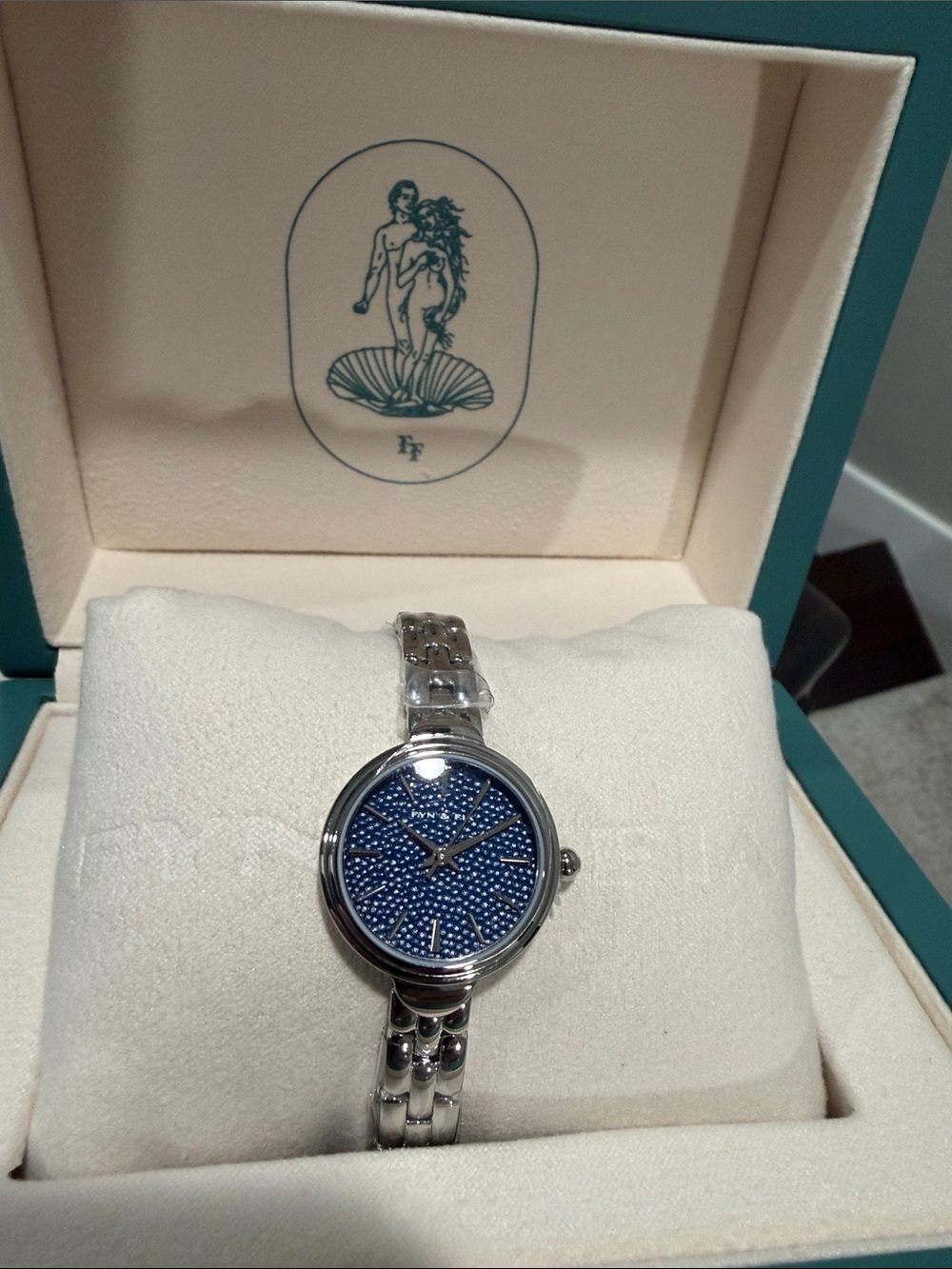 Fyn & Fia Oceania Women's Swiss Quartz Watch — Blue Mother of Pearl Dial, NIB